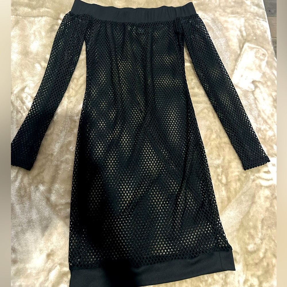 Black fishnet dress